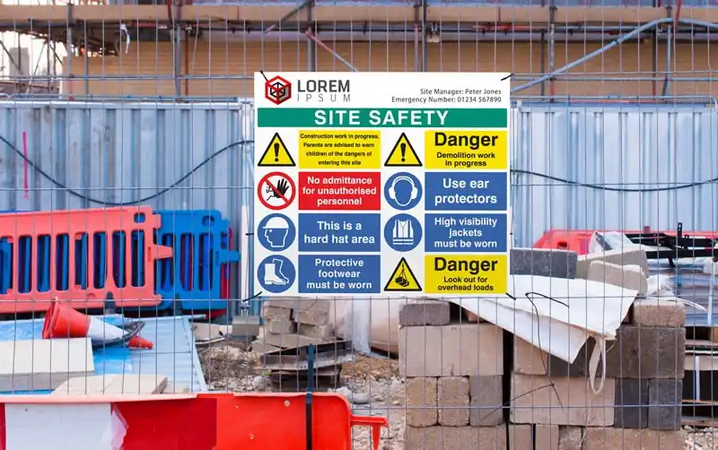 construction job site sign