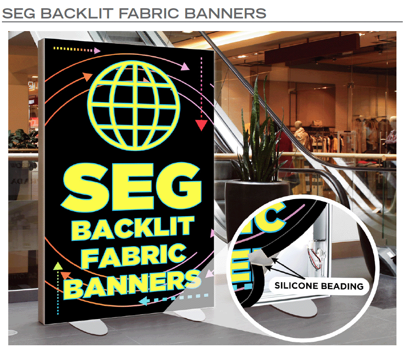 Backlit fabric banner